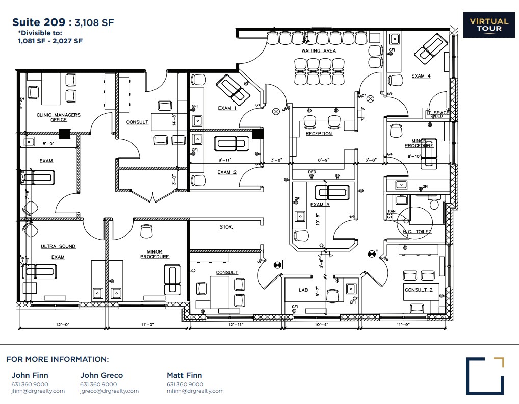 222 Middle Country Rd, Smithtown, NY à louer Plan d’étage- Image 1 de 1