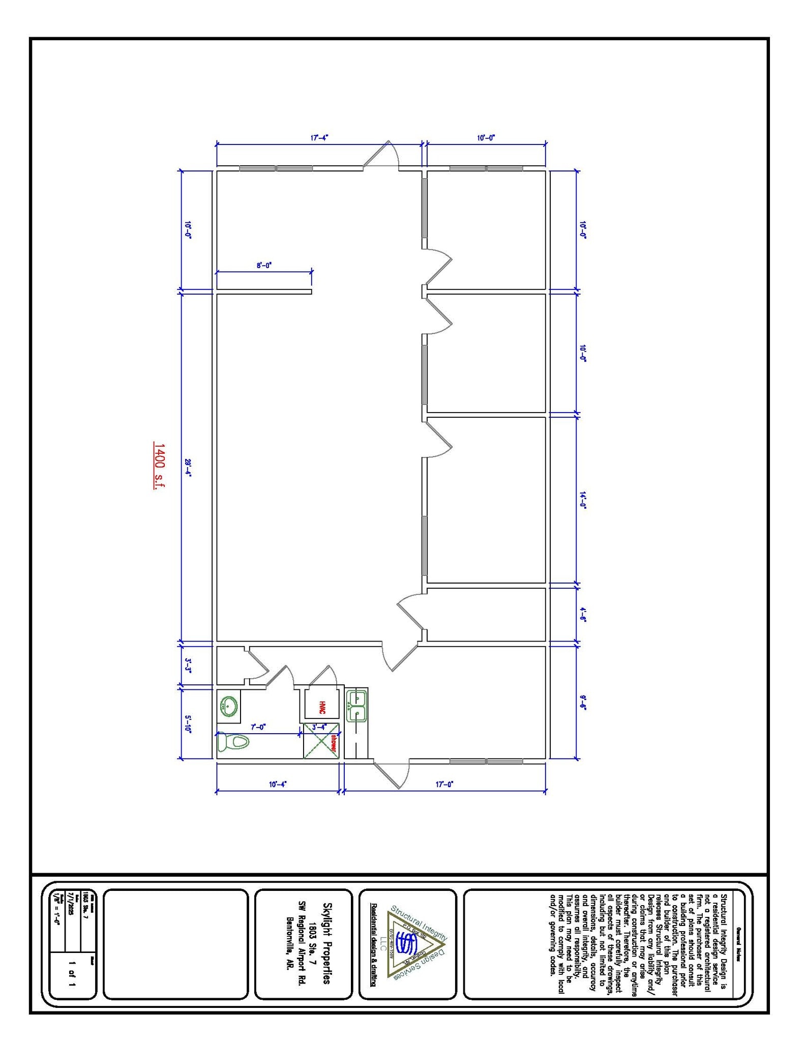1801 SW Regional Airport Blvd, Bentonville, AR for lease Floor Plan- Image 1 of 12
