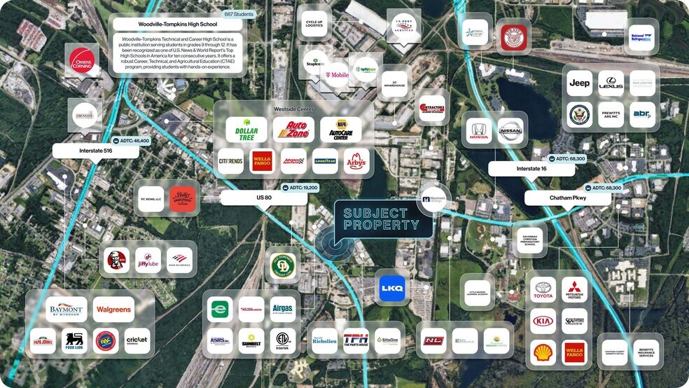 920 Chatham Pkwy, Savannah, GA à vendre - Aérien - Image 2 de 2