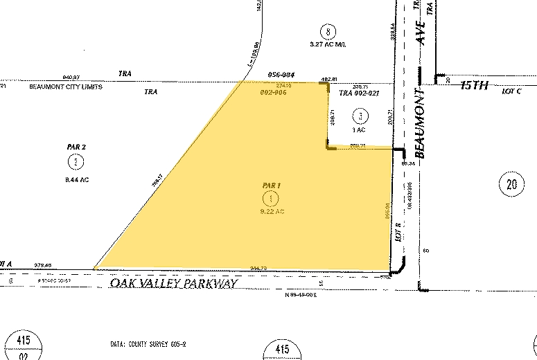 NWC Beaumont Ave & Oak Valley Pky, Beaumont, CA à vendre - Plan cadastral - Image 2 de 3