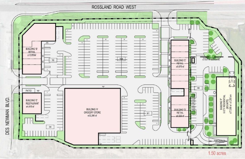 Rossland Rd W & Des Newman Blvd, Whitby, ON à louer - Plan de site - Image 2 de 2
