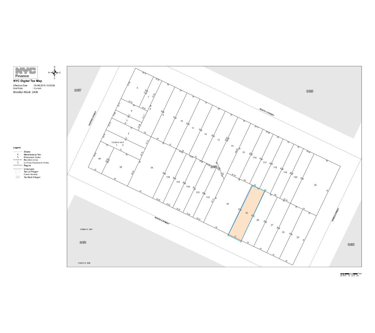 395 S 4th St, Brooklyn, NY à vendre Plan cadastral- Image 1 de 2