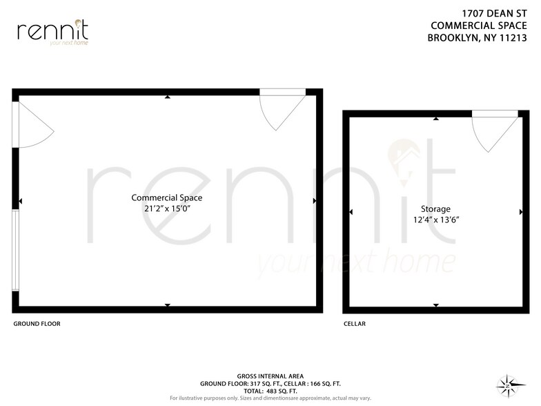 1707 Dean St, Brooklyn, NY à louer - Plan d’étage - Image 2 de 5