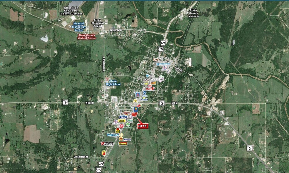 SE US 69 & SH3, Atoka, OK à vendre - Aérien - Image 2 de 3