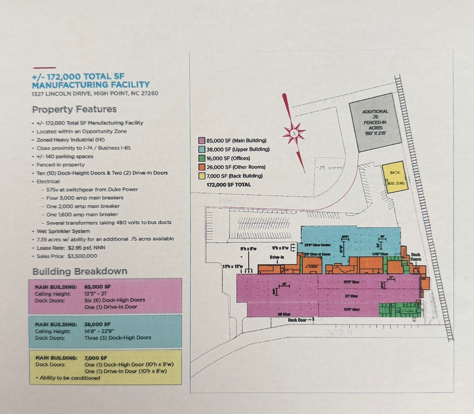 1327 Lincoln Dr, High Point, NC for lease Floor Plan- Image 1 of 3
