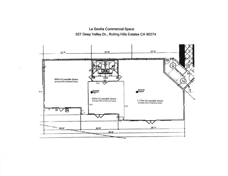 927 Deep Valley Dr, Rolling Hills Estates, CA for lease - Site Plan - Image 2 of 3