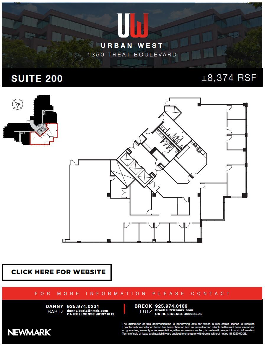 1350 Treat Blvd, Walnut Creek, CA à louer Plan d  tage- Image 1 de 1