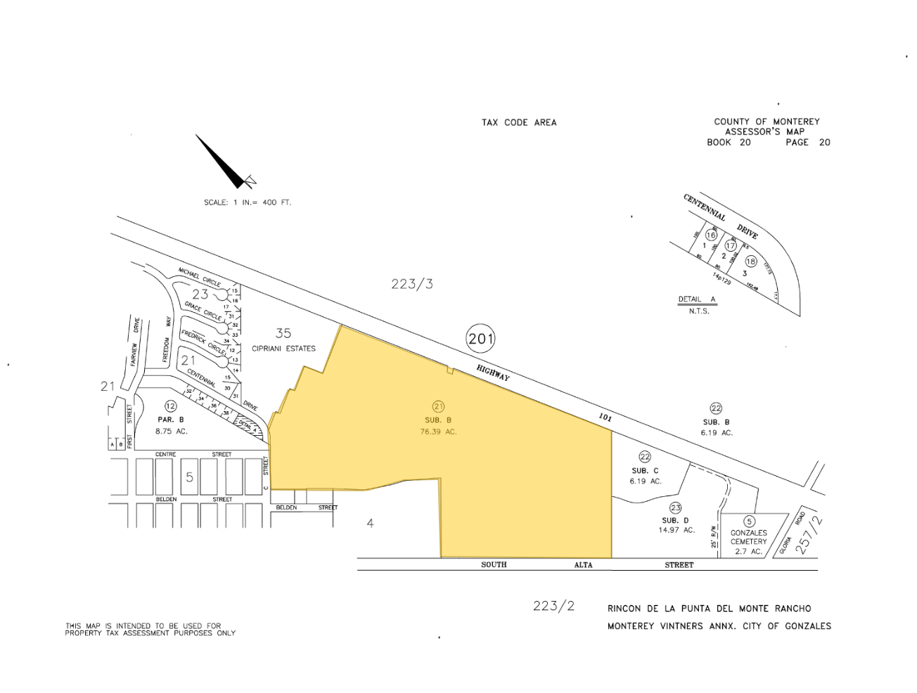 800 S Alta St, Gonzales, CA à vendre Plan cadastral- Image 1 de 3