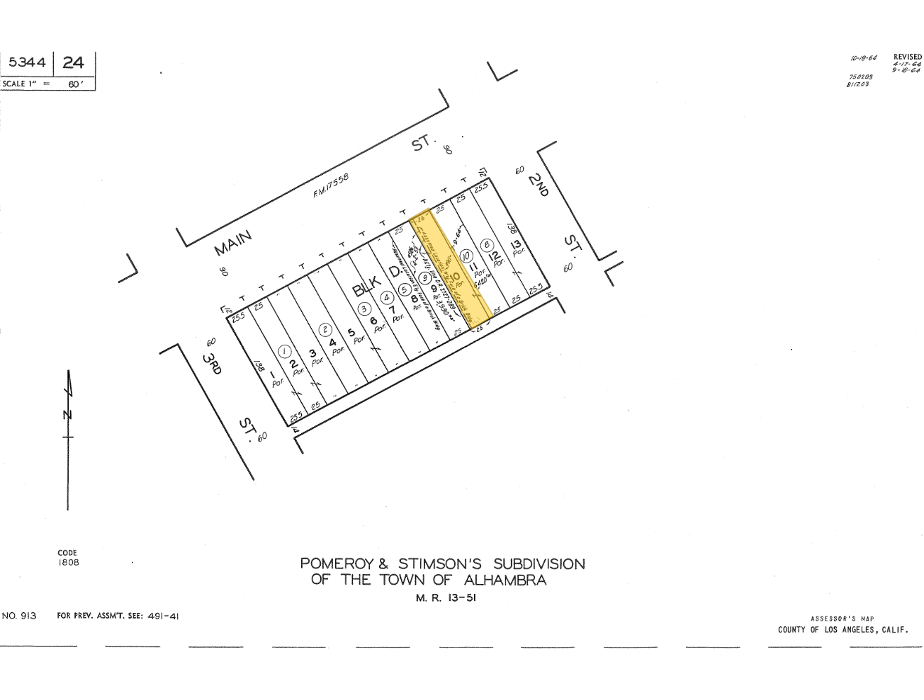 222 W Main St, Alhambra, CA à vendre Plan cadastral- Image 1 de 2