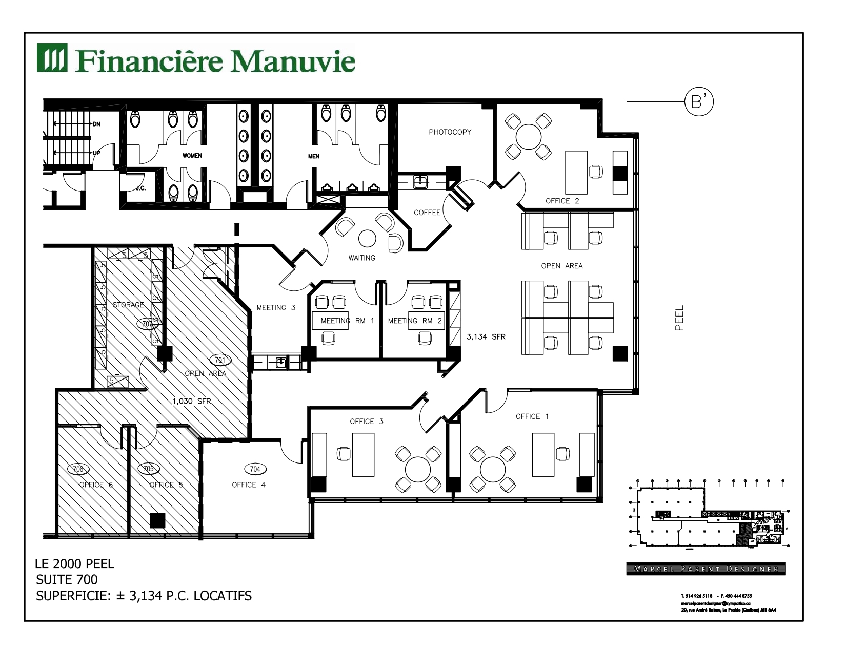 2000 Rue Peel, Montréal, QC à louer Plan d’étage- Image 1 de 1