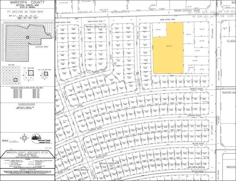 7505 W Indian School Rd, Phoenix, AZ for sale - Plat Map - Image 2 of 8