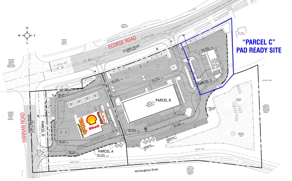 SEC Ecorse & Hannan Rd, Romulus, MI à vendre - Plan de site - Image 2 de 3