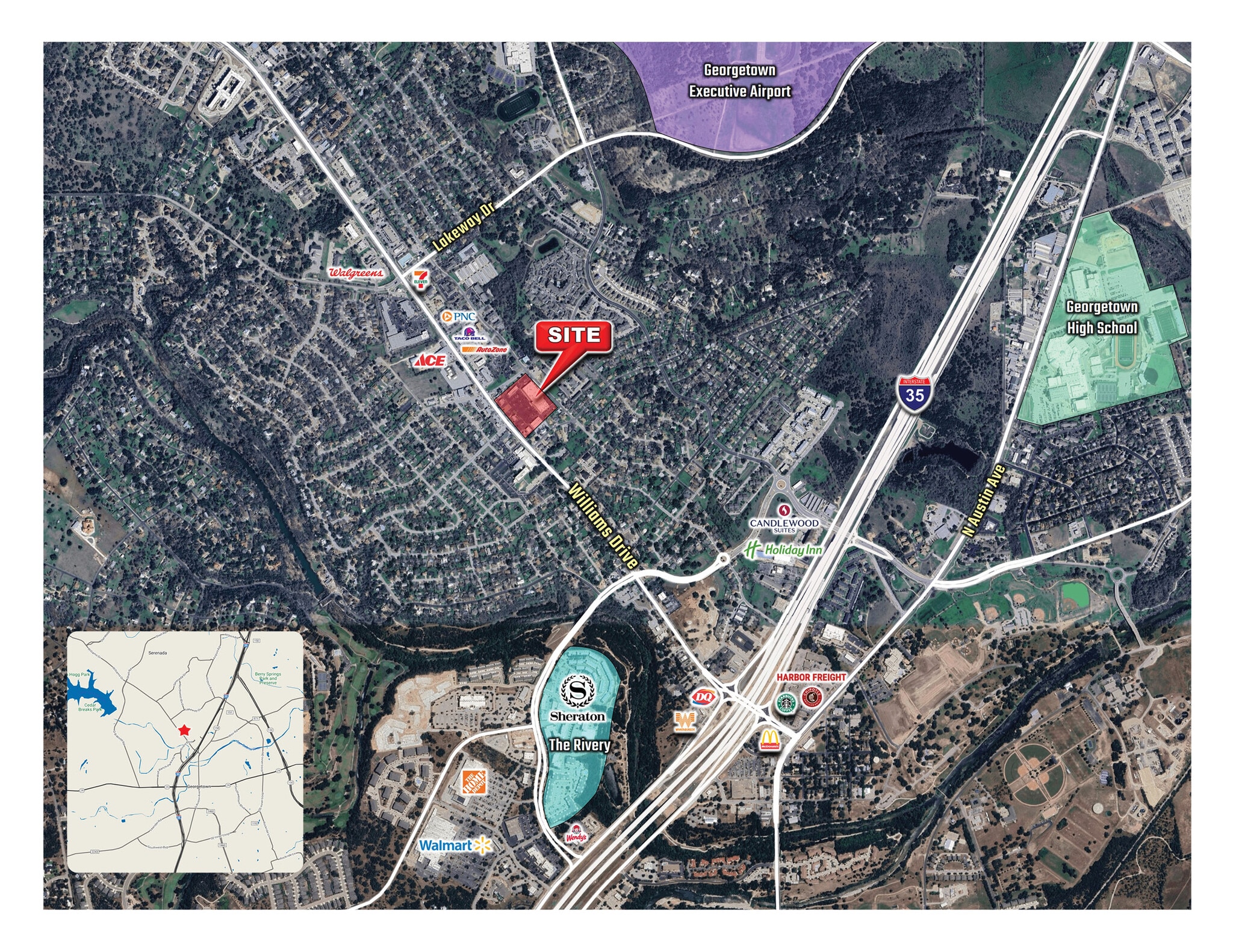 2411-2501 Williams Dr, Georgetown, TX for lease Aerial- Image 1 of 2