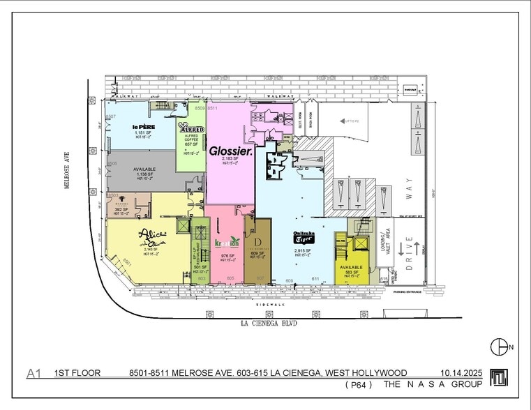 N 8501-8513 Melrose Ave/603-615 N La Cienega Blvd, West Hollywood, CA à louer - Plan d’étage - Image 3 de 7