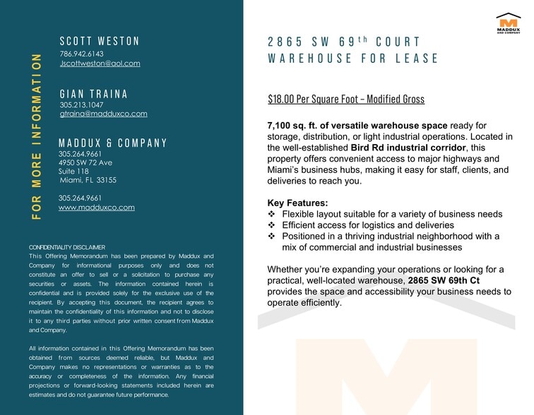 2961-2865 SW 69th Ct, Miami, FL for lease - Interior Photo - Image 2 of 6