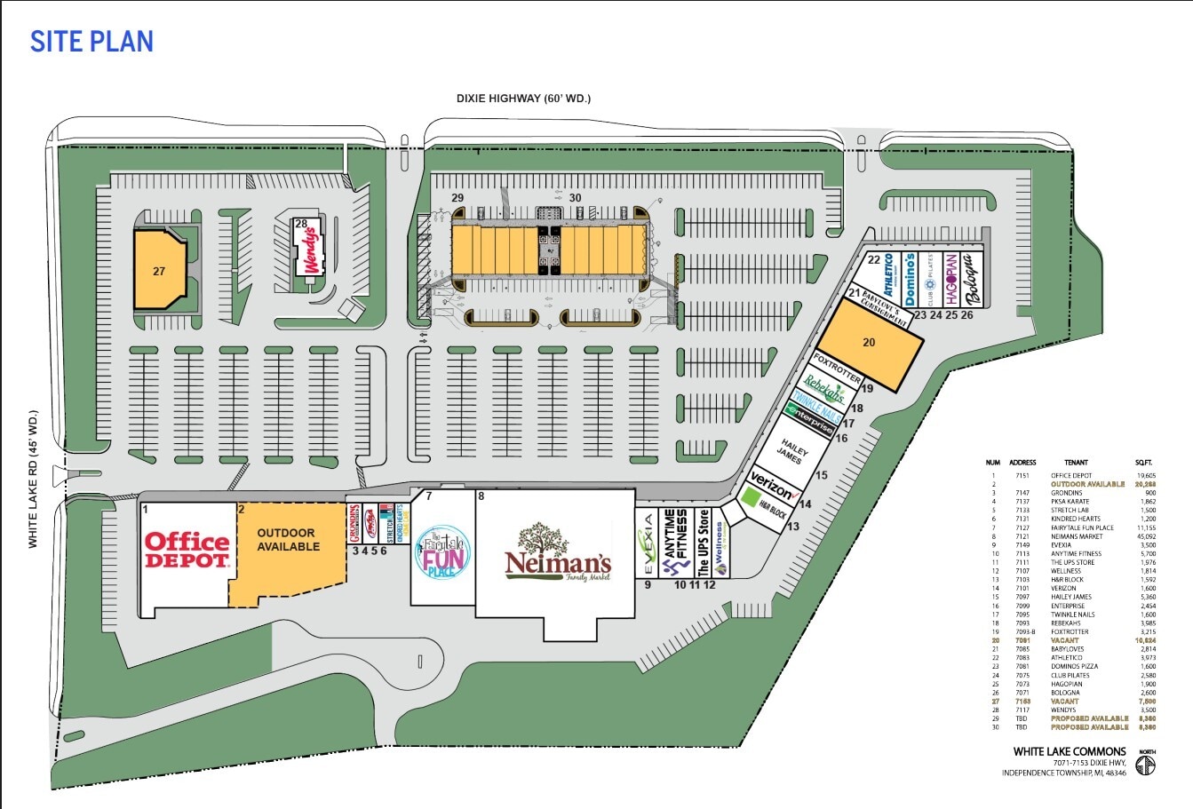 7071-7153 Dixie Hwy, Clarkston, MI for lease Floor Plan- Image 1 of 1