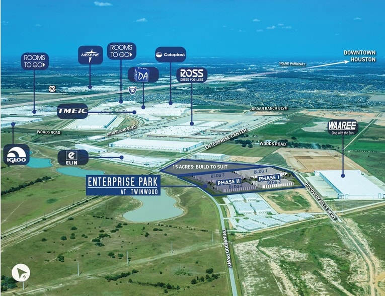 00 Discovery Hills Pky, Brookshire, TX for lease - Aerial - Image 2 of 3