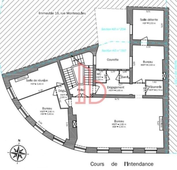 Bureau dans Bordeaux à louer - Plan d’étage - Image 2 de 5