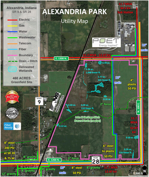 SR 9 & SR 28, Alexandria, IN for sale - Aerial - Image 2 of 3