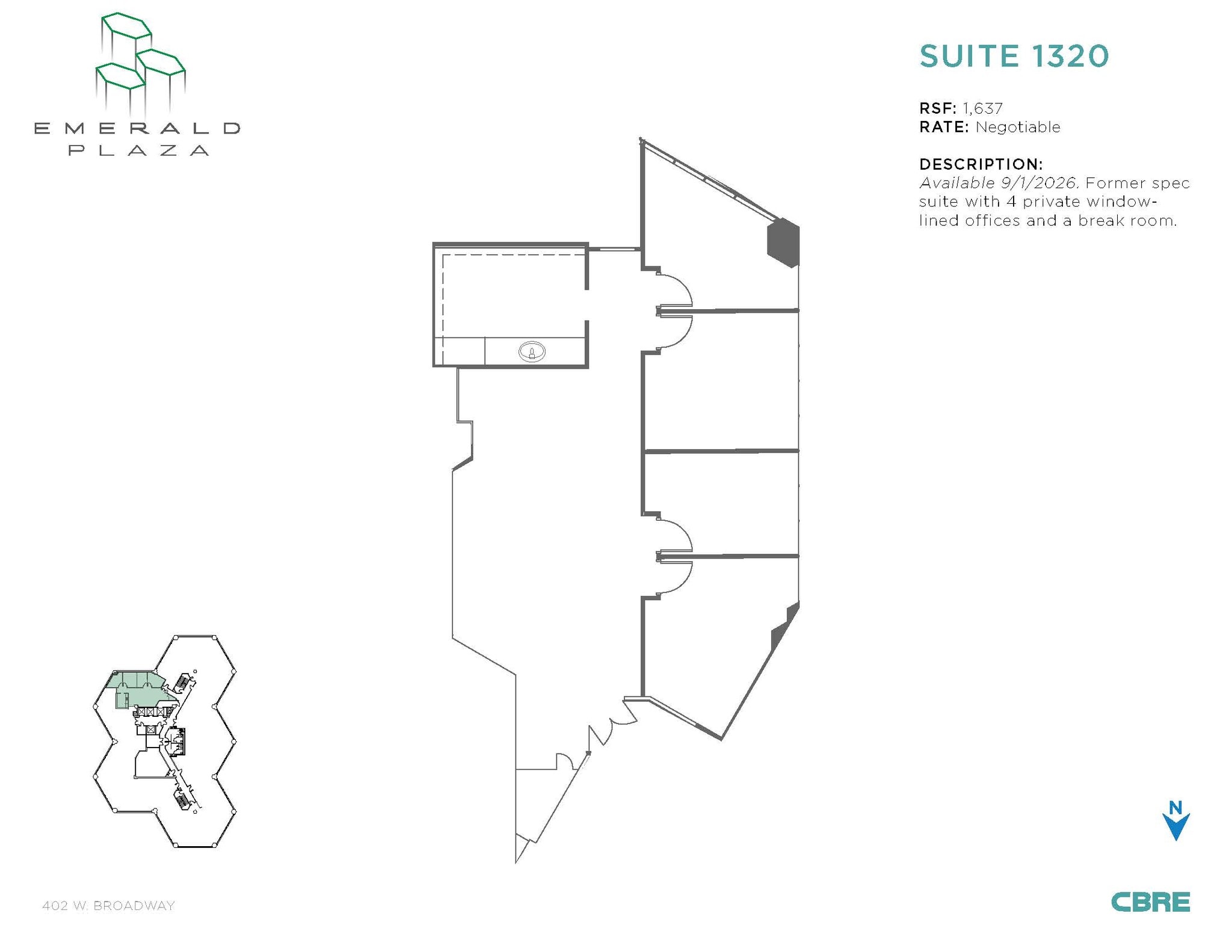 402 W Broadway, San Diego, CA for lease Floor Plan- Image 1 of 1