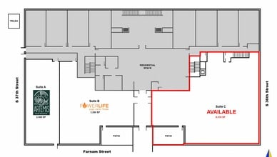 3618 Farnam St, Omaha, NE à louer Plan d’étage- Image 1 de 5