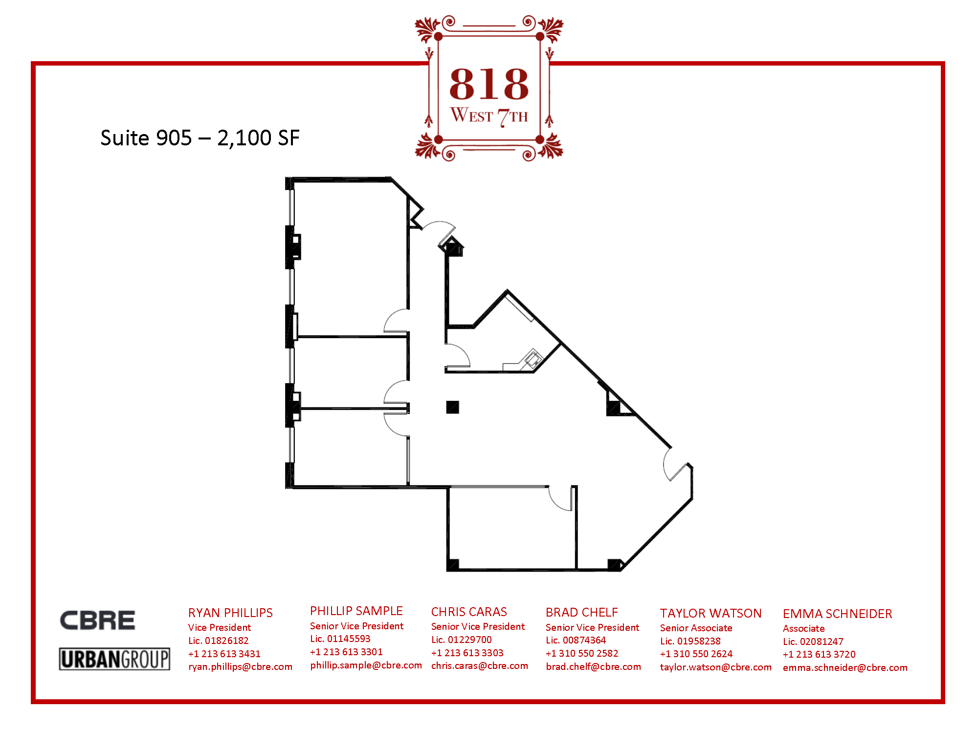 818 W 7th St, Los Angeles, CA à louer Plan d  tage- Image 1 de 1