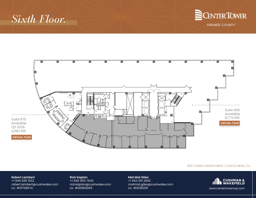 650 Town Center Dr, Costa Mesa, CA à louer Plan d’étage- Image 1 de 1