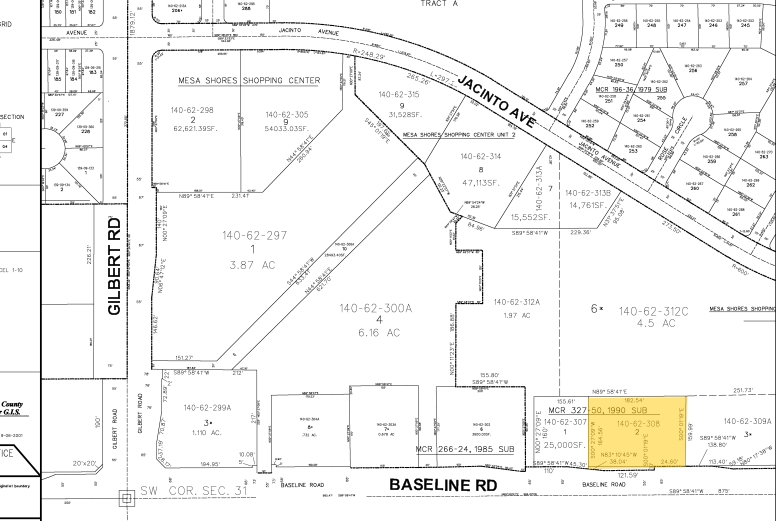 2252 E Baseline Rd, Mesa, AZ à louer - Plan cadastral - Image 3 de 6