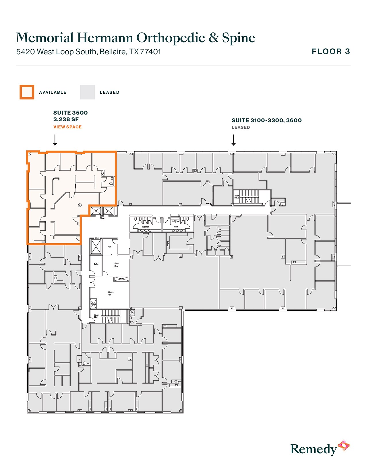 5420 West Loop S, Bellaire, TX à louer Plan d’étage- Image 1 de 1