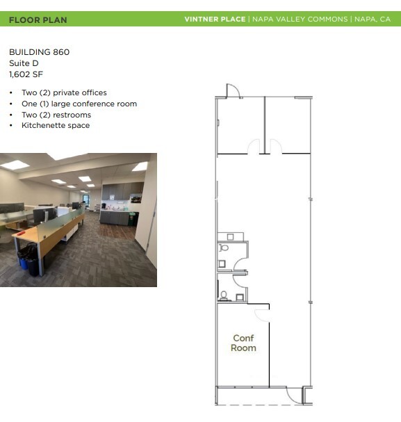 860-870 Napa Valley Corporate Way, Napa, CA à louer Plan d’étage- Image 1 de 1