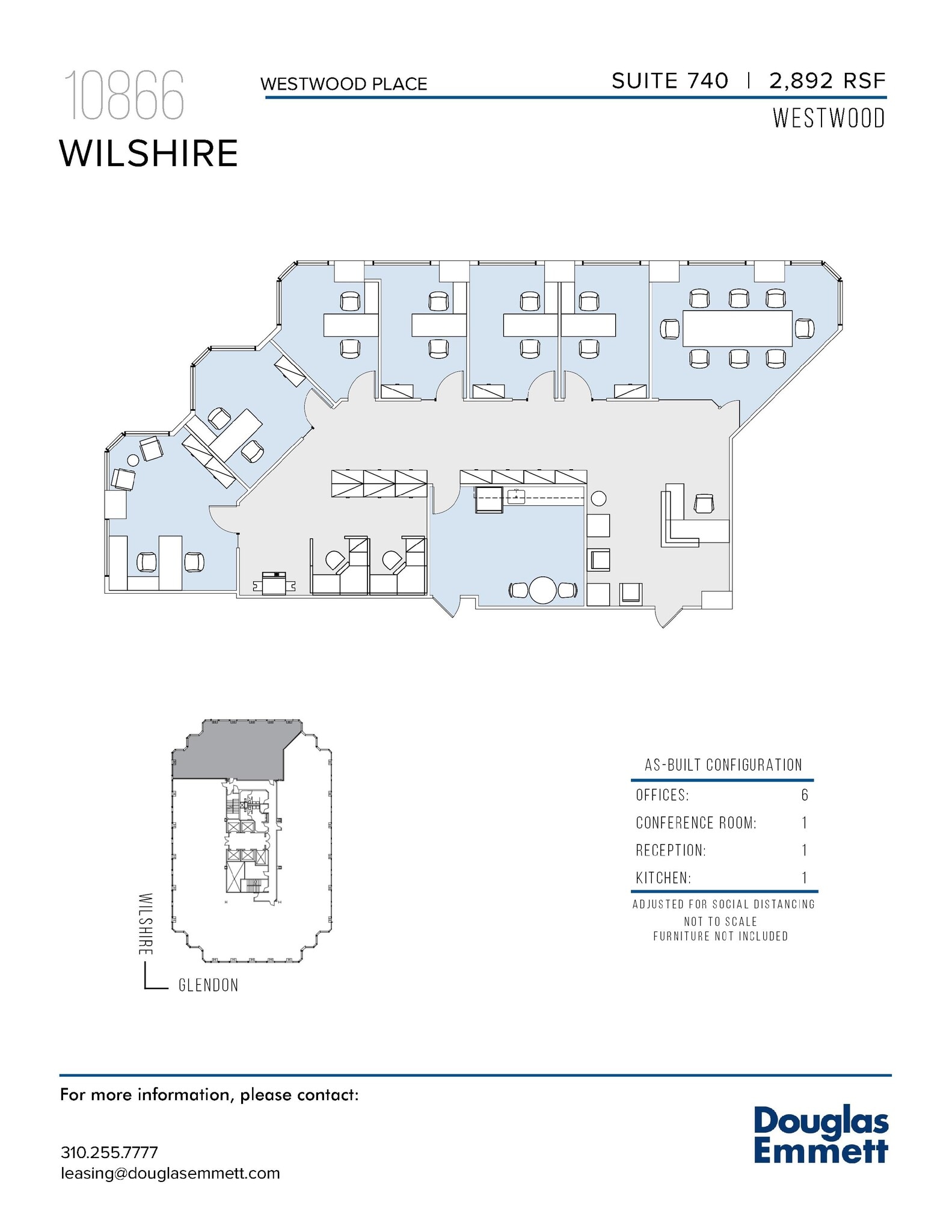 10866 Wilshire Blvd, Los Angeles, CA à louer Plan d’étage- Image 1 de 1