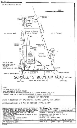 Plus de détails pour 250 Schooleys Mountain Rd, Schooleys Mountain, NJ - Spécialité à vendre