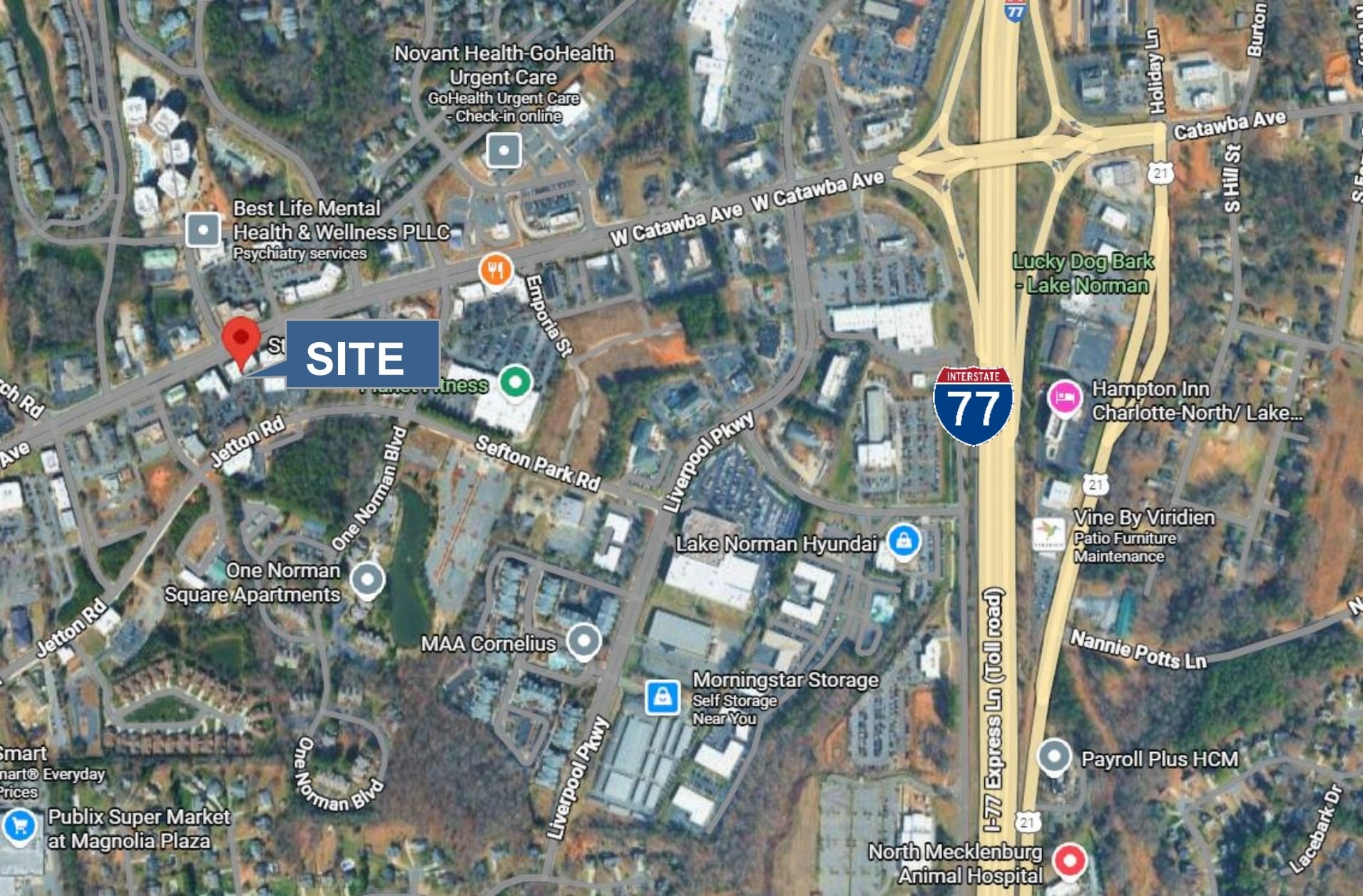19824 W Catawba Ave, Cornelius, NC for lease Map- Image 1 of 1