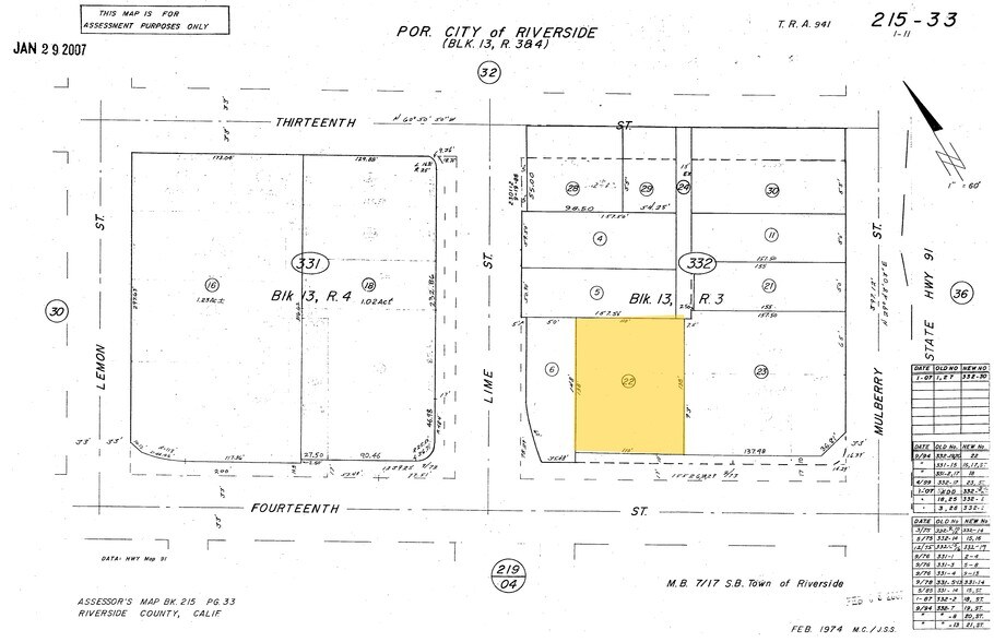 3333 14th St, Riverside, CA à vendre - Plan cadastral - Image 2 de 4