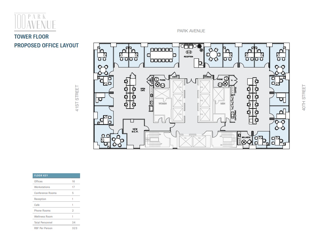 100 Park Ave, New York, NY for lease Floor Plan- Image 1 of 5
