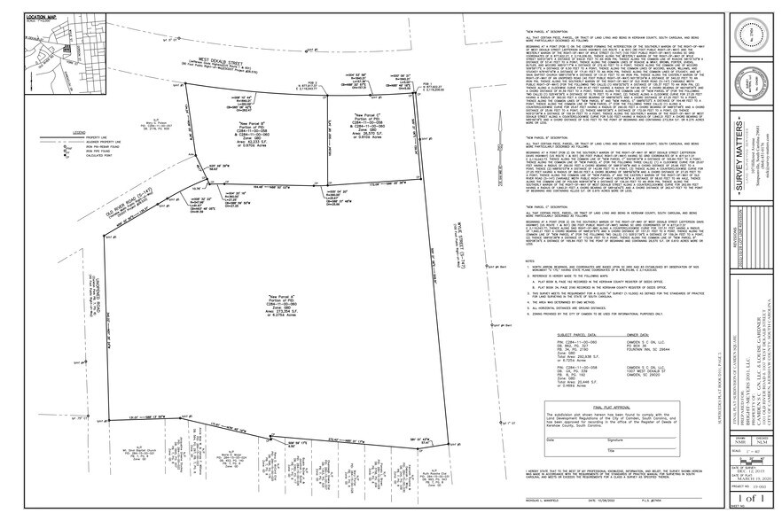 1007 W DeKalb St, Camden, SC à vendre - Plan de site - Image 2 de 2