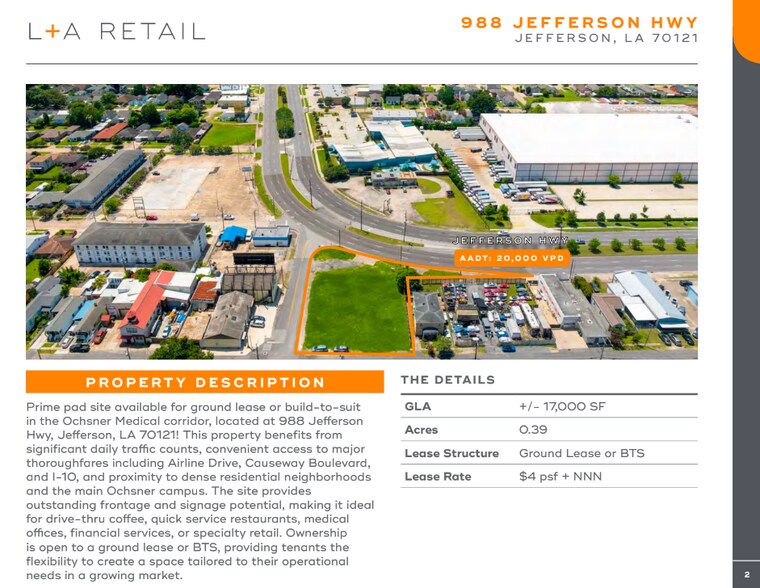 988 Jefferson Hwy, Jefferson, LA à louer - Photo du bâtiment - Image 2 de 4