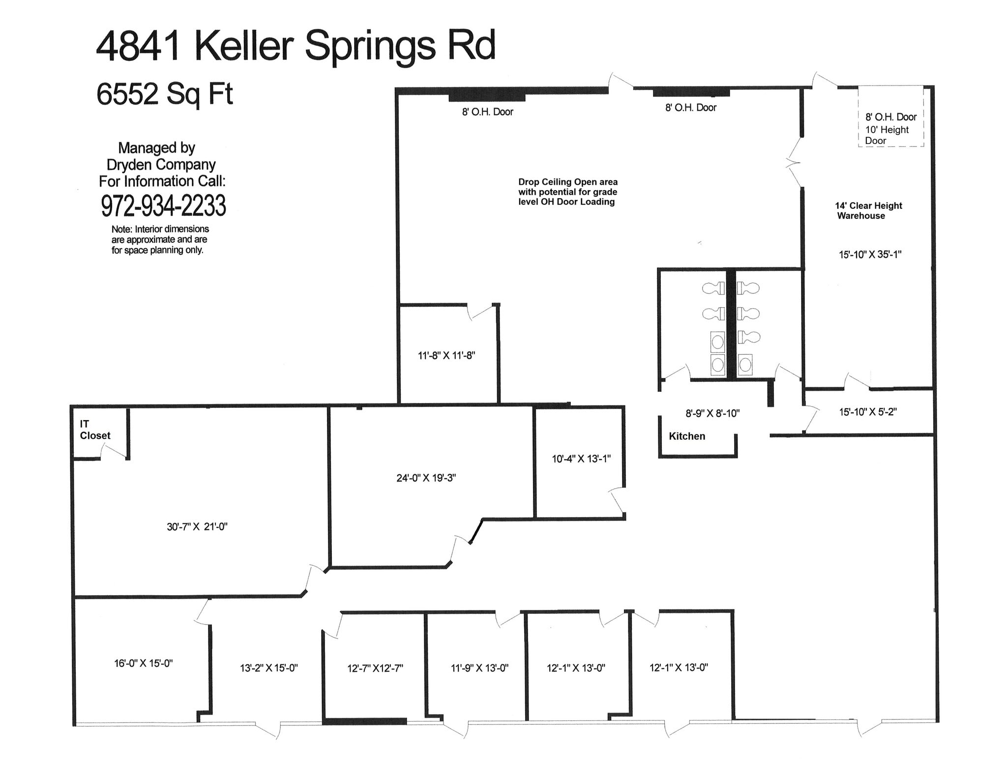 4801-4849 Keller Springs Rd, Addison, TX à louer Plan d’étage- Image 1 de 1
