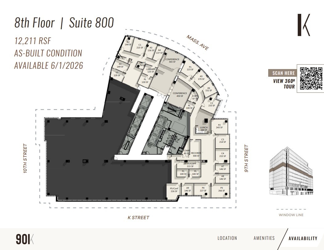 901 K St NW, Washington, DC for lease Floor Plan- Image 1 of 2