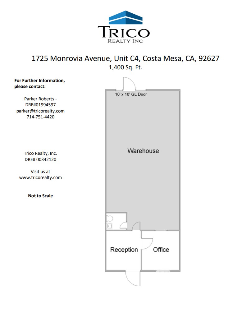 1725 Monrovia Ave, Costa Mesa, CA for lease Floor Plan- Image 1 of 1