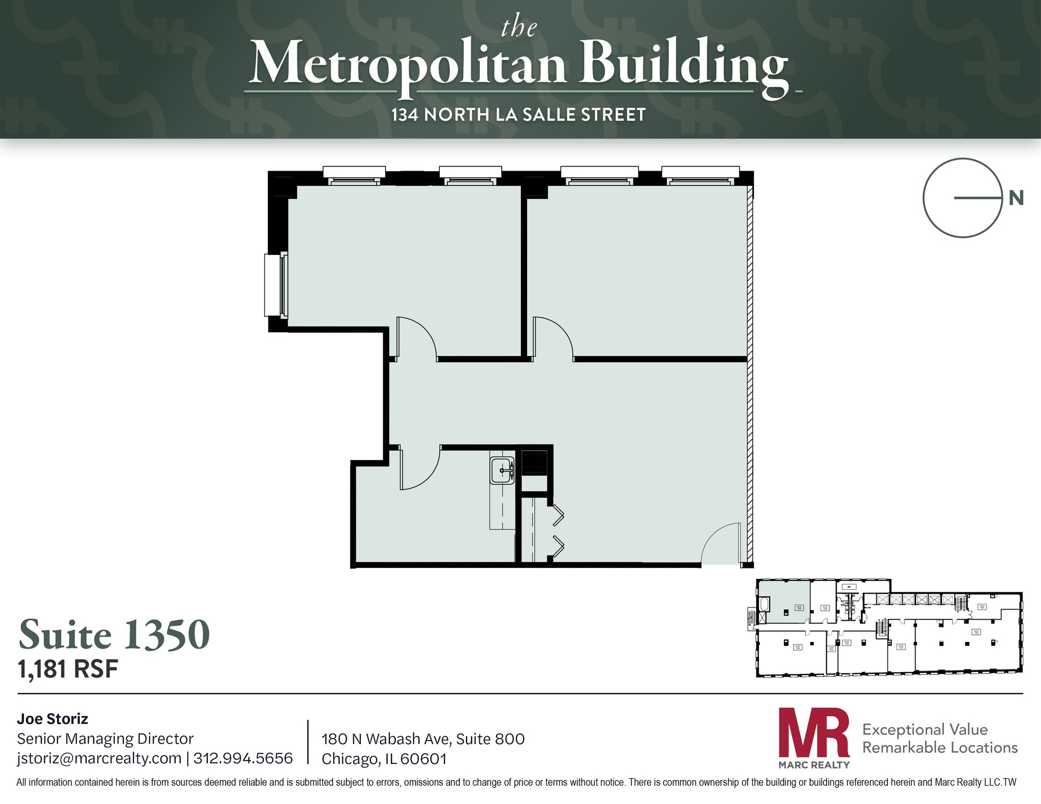 134 N LaSalle St, Chicago, IL à louer Plan d’étage- Image 1 de 5