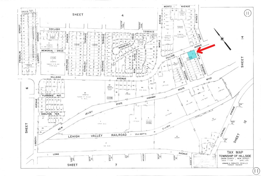 140 Hillside Ave, Hillside, NJ à vendre - Plan cadastral - Image 1 de 1