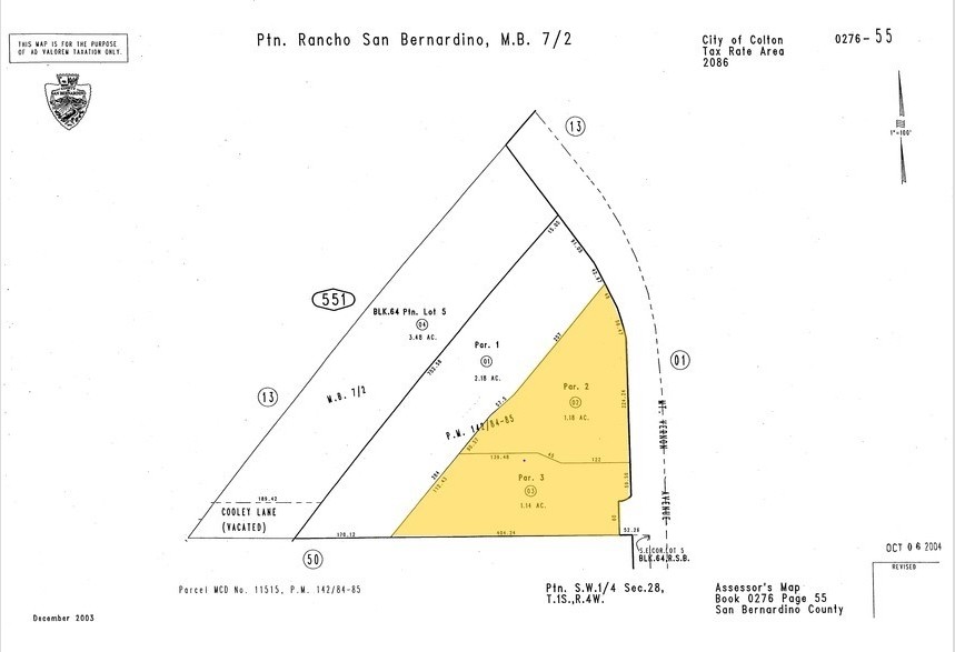 851 S Mount Vernon Ave, Colton, CA à louer - Plan cadastral - Image 2 de 3