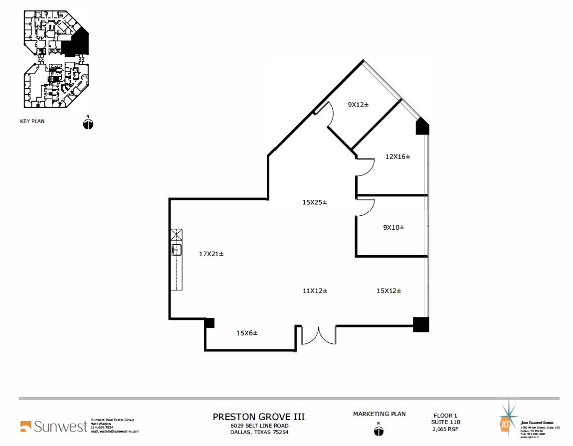 6009 Belt Line Rd, Dallas, TX à louer Plan d  tage- Image 1 de 6