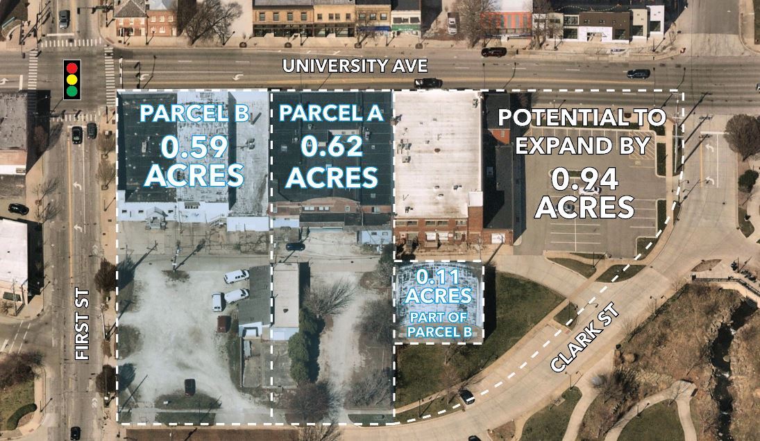 113 E University Ave, Champaign, IL à vendre Aérien- Image 1 de 2