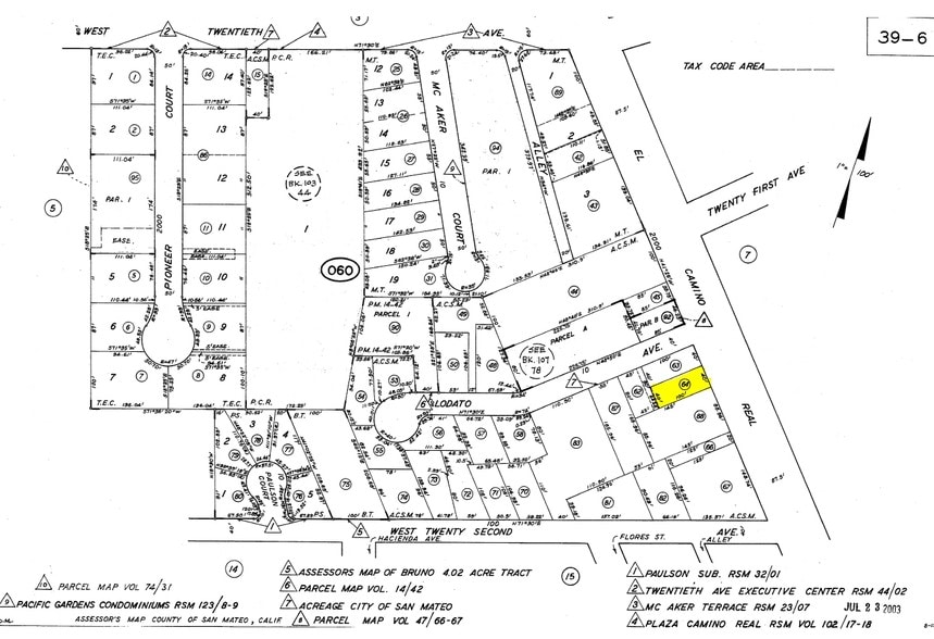 2140 S El Camino Real, San Mateo, CA for lease - Plat Map - Image 3 of 13