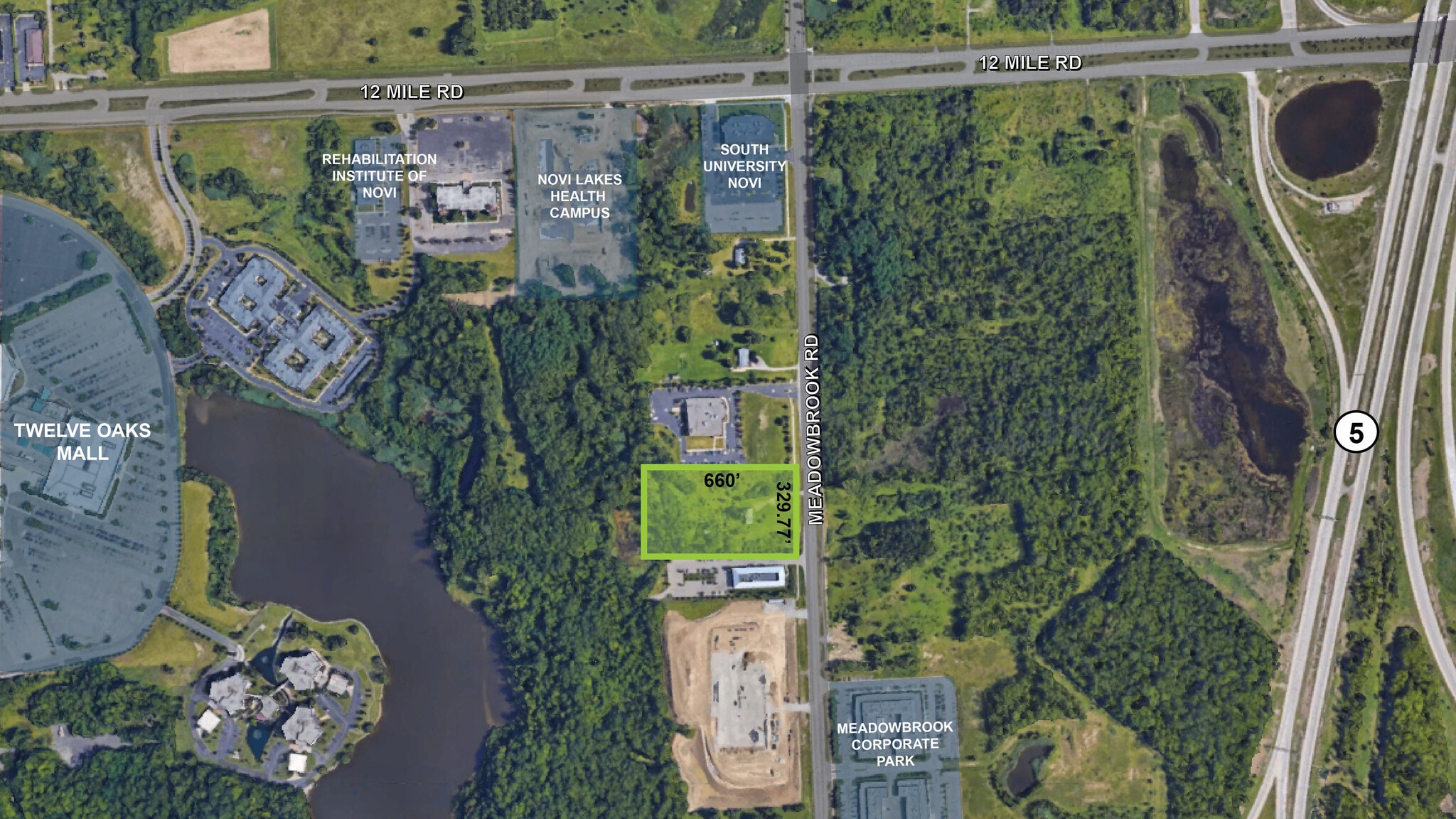 27421 Meadowbrook Rd, Novi, MI for sale Aerial- Image 1 of 9