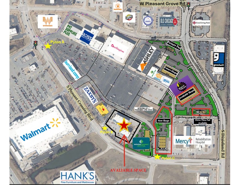 4305 S Pleasant Crossing Blvd, Rogers, AR à louer - Plan de site - Image 2 de 3