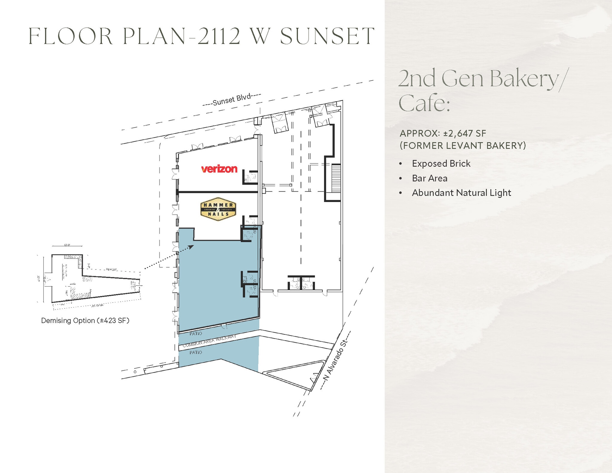 2110 W Sunset Blvd, Los Angeles, CA for lease Floor Plan- Image 1 of 8