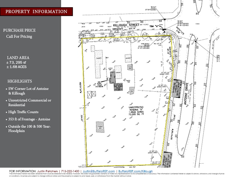 SW Corner of Antoine Dr. & Killough St, Houston, TX for sale - Building Photo - Image 2 of 6